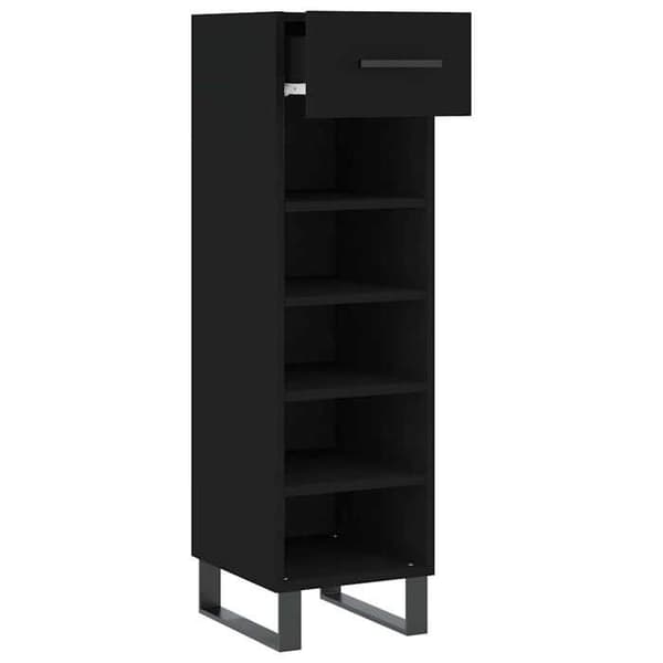 Maison Exclusive - Skoskab sort 30x35x105 cm ingeniørtræ