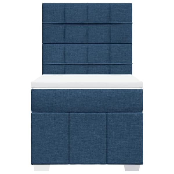 Maison Exclusive - Seng med lameller og madras Blå 100x200 cm Stof