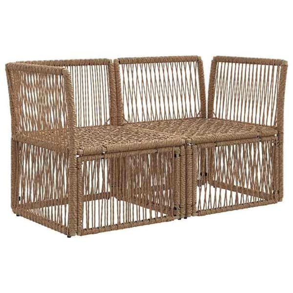Maison Exclusive - 2-paikkainen puutarhatuoli Beige polyrotin
