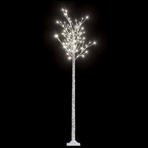 Maison Exclusive - Julgran 220 LED kallvit Pil 2,2 m In/Ut Vit kyla