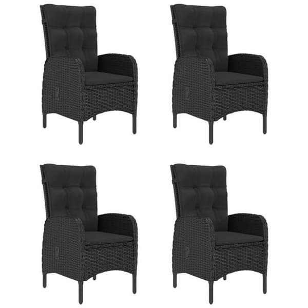 Maison Exclusive - Have spisebordssæt 5 stk Sort Svart