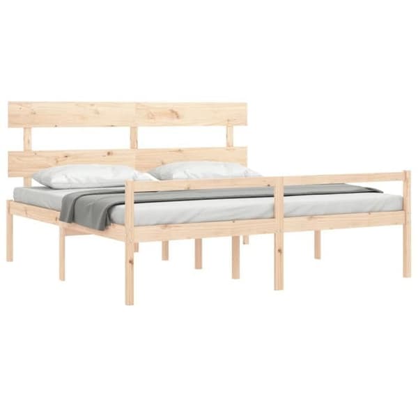 Maison Exclusive - Seng til ældre og sengegavl 200x200 cm massiv træ