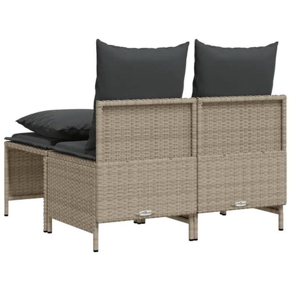 Maison Exclusive - Trädgårdsmöbler 4 delar med ljusgrå kuddar i flätad resin