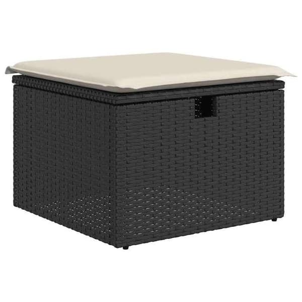 Havemøbler - MAISON EXCLUSIVE - Sæt med 6 dele - Sort - Vævet harpiksmateriale - Opbevaring under sæde Svart