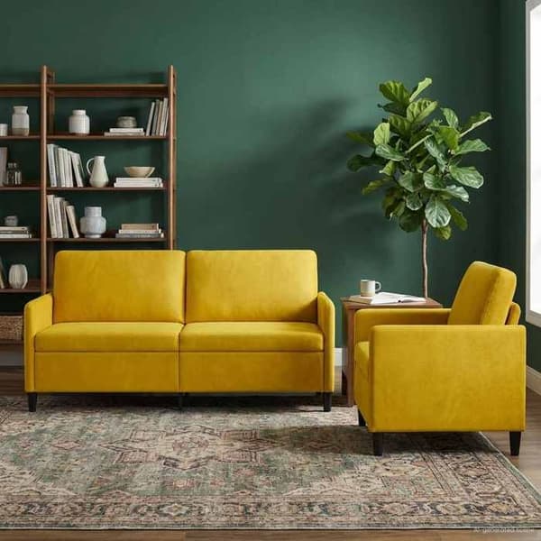Maison Exclusive - Soffa med förvaring 2 st Gul Polyester