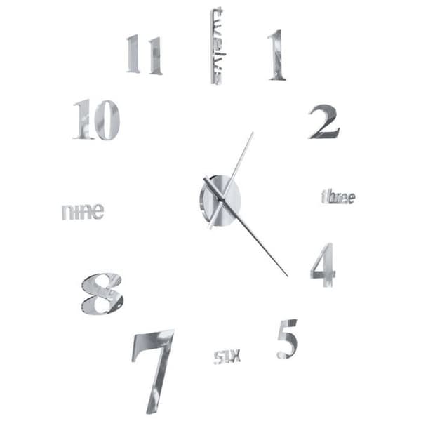 Vægur - EKSKLUSIV HUS - XXL 100 cm - Sølvfarvet - 3D-effekt - Blank finish Silver