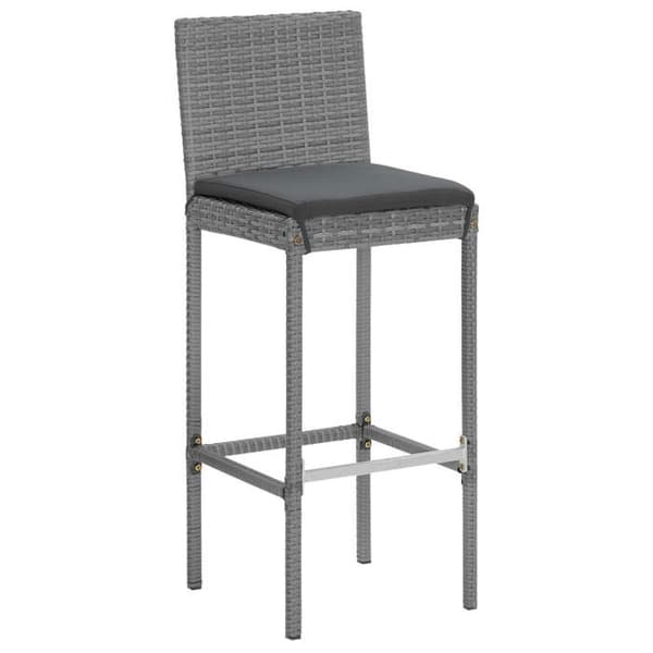 Havemøbel sæt - Eksklusivt hus - 9 stk - Grå poly rattan - Tempereret glas top