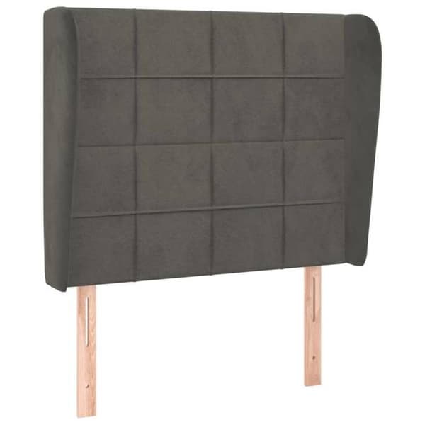 Maison Exclusive - Päätylevy korvilla Tummanharmaa 83x23x118/128 cm Sametti