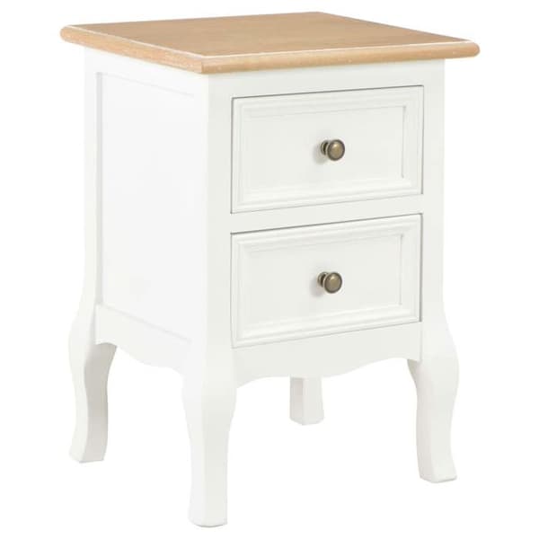 Maison Exclusive - Natborde 2 stk hvid 35x30x49 cm MDF Vit och träfärg