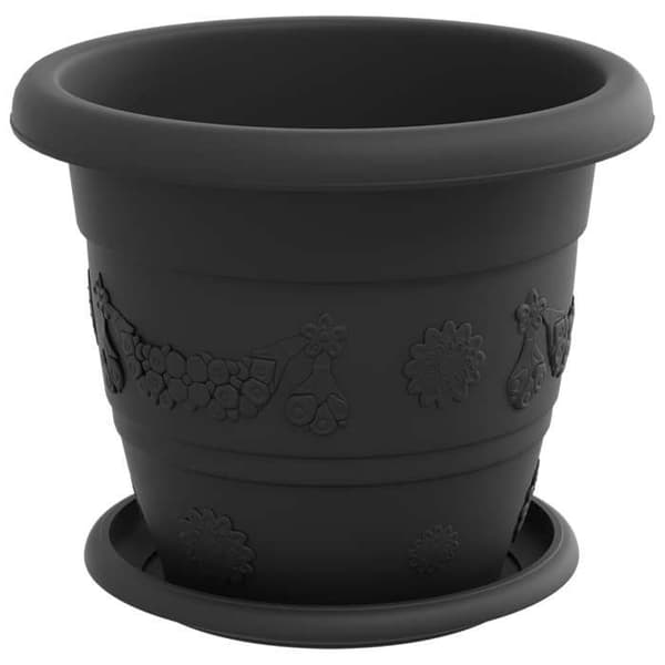 Maison Exclusive - Växtkrukor 6 st Svart Ø 22 x 18 cm Plast
