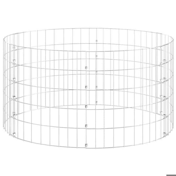 Maison Exclusive - Cirkulär gabionstolpe Galvaniserat stål Ø100x50 cm silver-