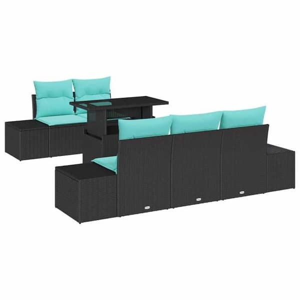 Maison Exclusive - 6-delars soffgrupp 5-sits svart och blå