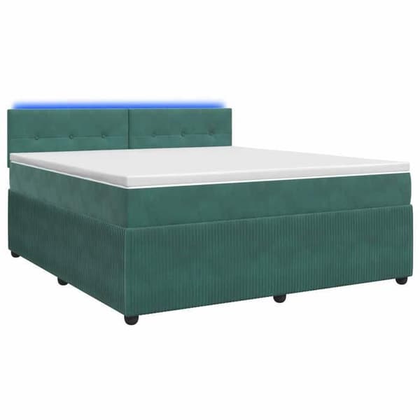 Maison Exclusive - Boxspring säng med mörkgrön madrass 180 x 200 cm Sammet Mörkgrön