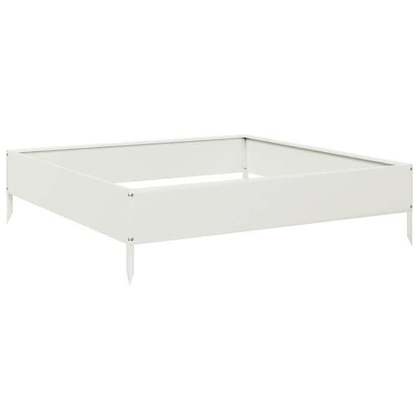 Maison Exclusive - Upphöjd trädgårdssäng vit 100x100x26 cm stål