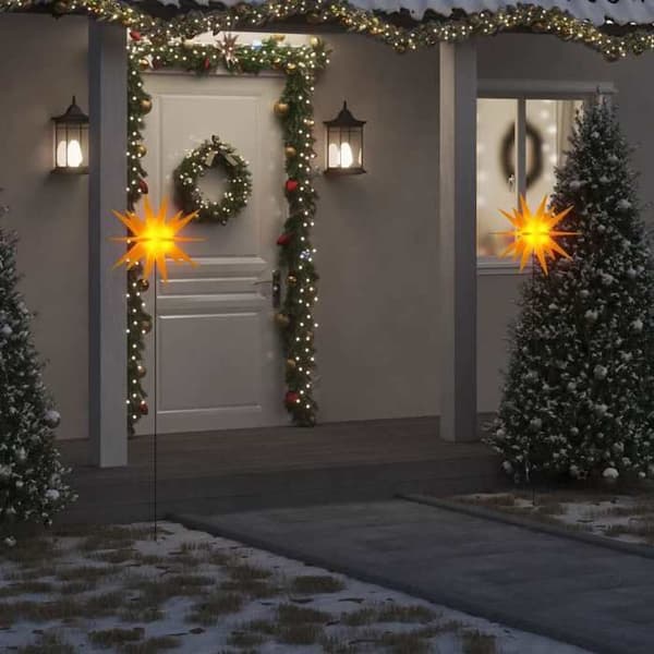 Maison Exclusive - Julbelysning med pinnar 3 st LED vikbar gul 57 cm