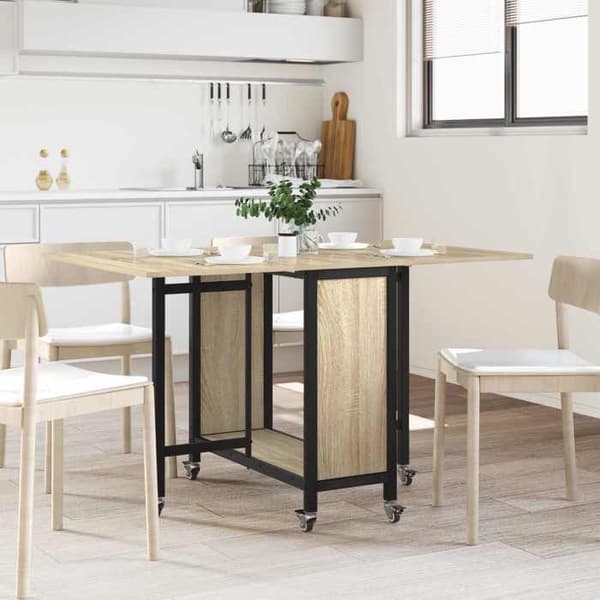 Maison Exclusive - Fällbord med hjul 130 x 80 x 76,5 cm