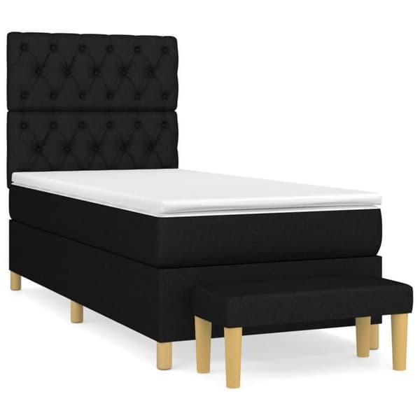 Maison Exclusive - Sängyn levylaitteisto ja musta patja 80x200 cm Kangas