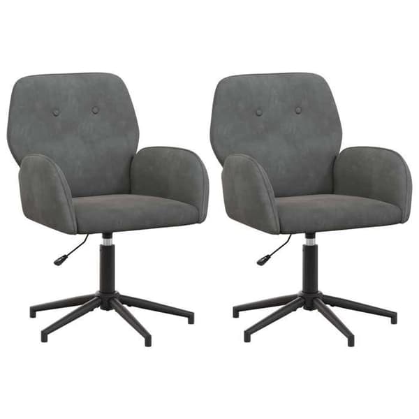 Maison Exclusive - Snurrbara kontorsstolar 2 st Sammet 54 x 55 x 90 cm Mörkgrå