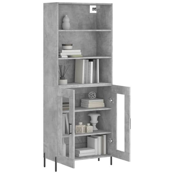 Maison Exclusive - Buffé hög Grå betong 69,5x34x180 cm Ingenjörsträ