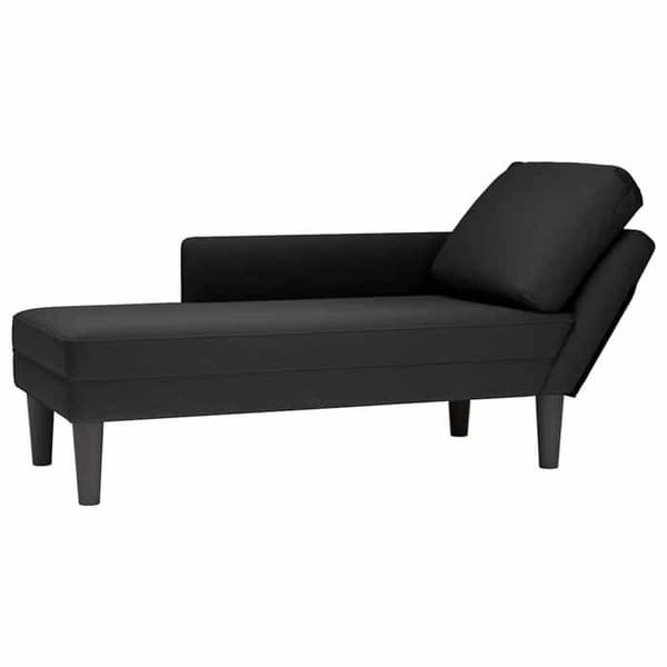 Maison Exclusive - Lang stol med pude og højre armstøtte i sort velour