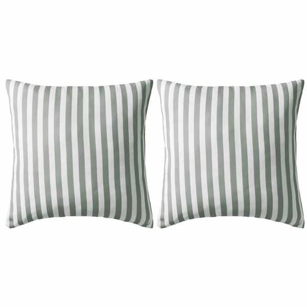 Maison Exclusive - Udendørs pude sæt af 2 Stribet tryk 45 x 45 cm Grå