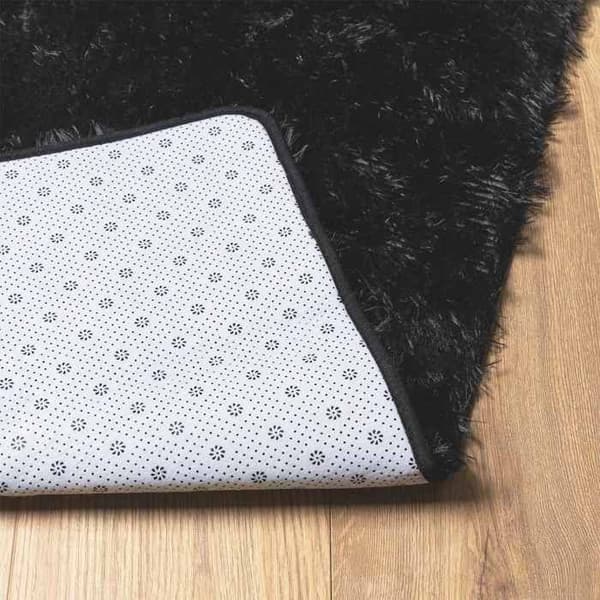 Tæppe shaggy - MAISON EXCLUSIVE - NAVARRA - Sort - 120x120 cm - Antiskrid polyester svart