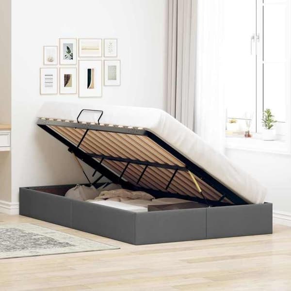 Maison Exclusive - Mörkgrå ottoman sängram 120 x 200 cm tyg