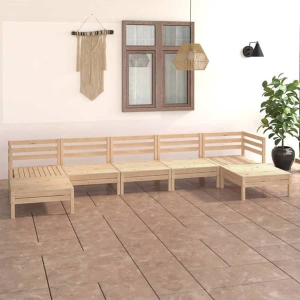 Maison Exclusive - 7 osan puutarhakalustesarja massiivipuusta