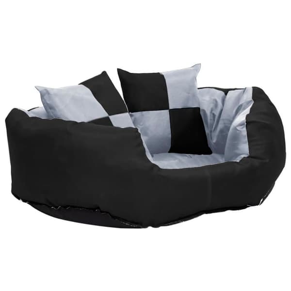 Maison Exclusive - Vaskbart vendbart hundepude Grå og sort 65x50x20 cm Grå och svart