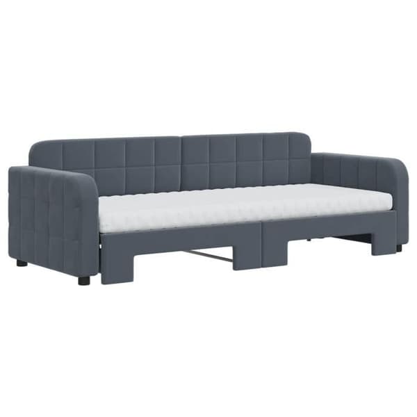 Maison Exclusive - Dagbädd med utdragssäng och mörkgrå madrass 80x200cm sammet