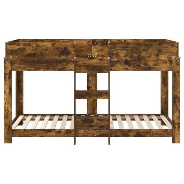 Maison Exclusive - Bunk säng för barn i rökig ek 80 x 200 cm