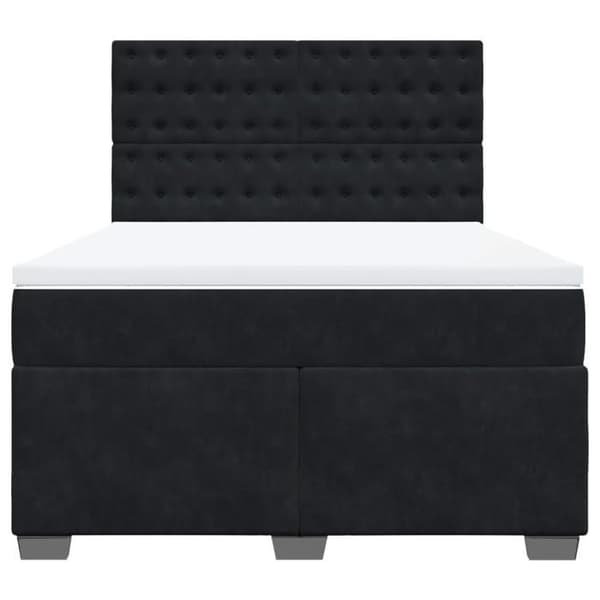 Maison Exclusive - Seng med lameller og madras Sort 140x200 cm Velour