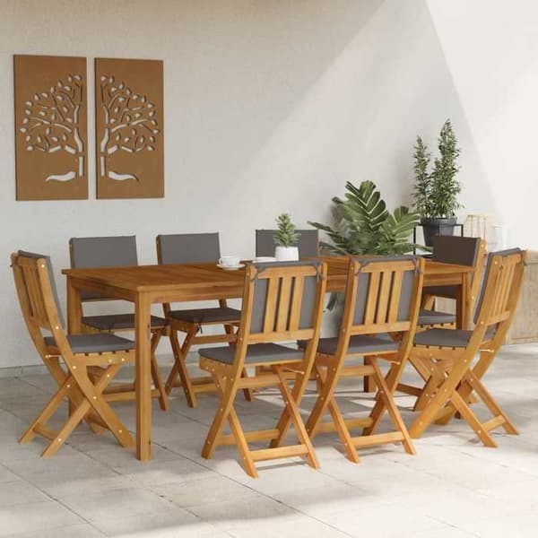 Maison Exclusive - Trädgårdsstol 8 st Grå mörk Akaciaträ Massivt Mörkgrå