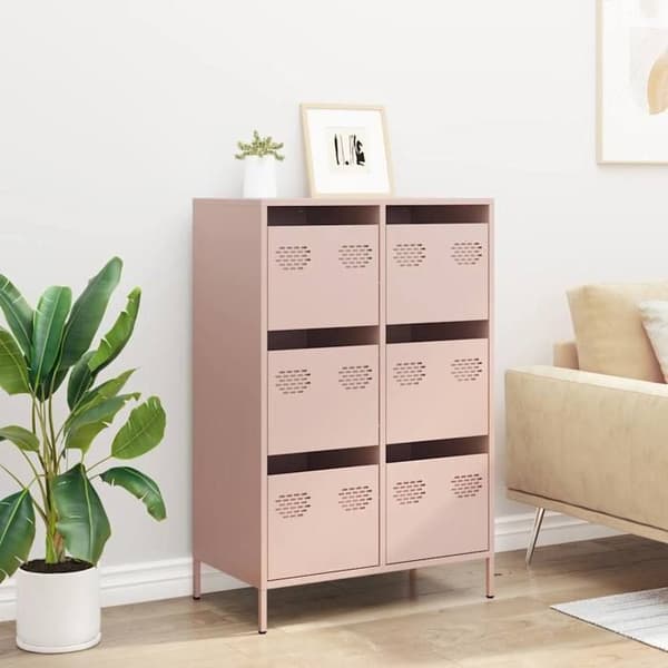 Maison Exclusive - Buffé hög rosa 68x39x101,5 cm stål
