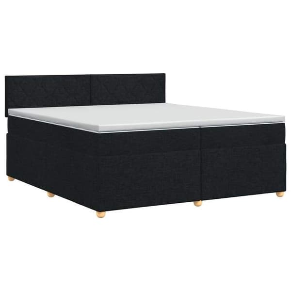Maison Exclusive - Boxspring seng med madras Sort 200 x 200 cm Stof Svart