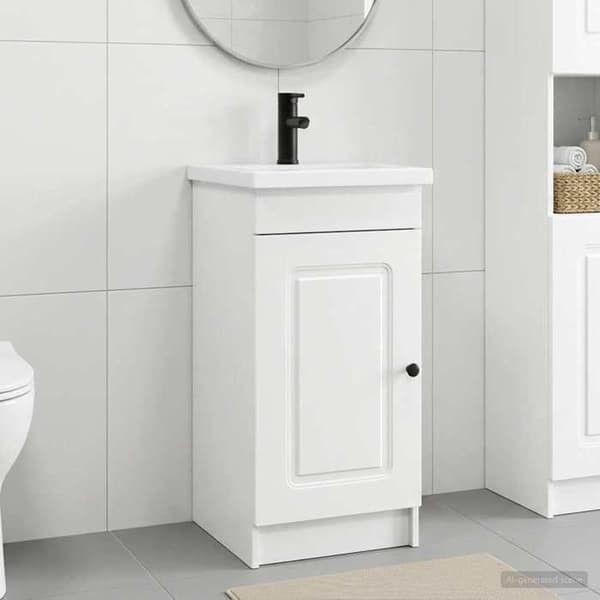 Maison Exclusive - Badeværelsesmøbel med hvid vask 42 x 40 x 84,5 cm