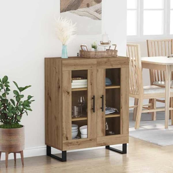 Maison Exclusive - Buffet i håndlavet egetræ 69,5 x 34 x 90 cm Ingeniørtræ