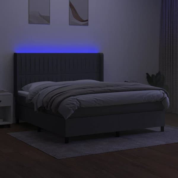 Maison Exclusive - Sängbotten med lameller mörkgrå 180x200 cm Tyg