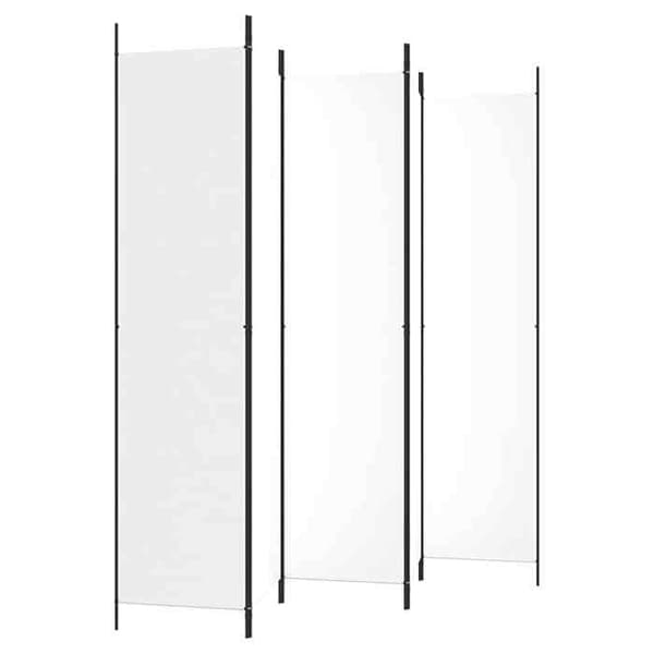 Maison Exclusive - Avskiljande vägg 5 paneler Vit 250x220 cm Tyg Vit