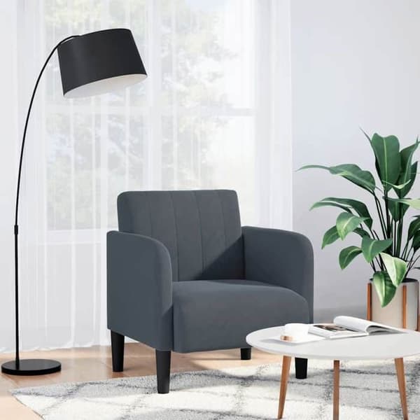 Maison Exclusive - Stol med armlæn i mørkegrå 54 cm velour
