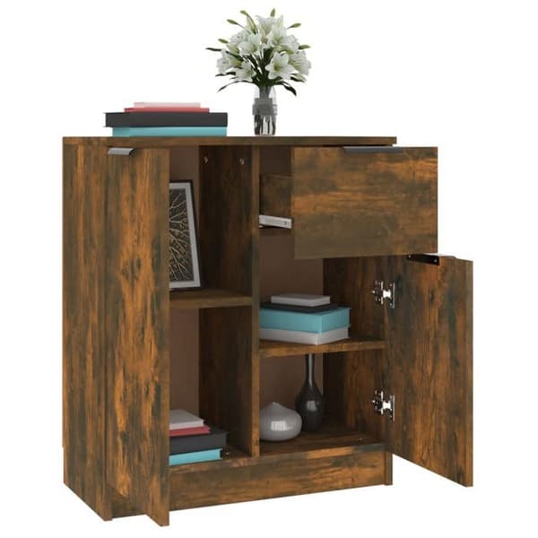Maison Exclusive - Bufféer 2 st Rökek 60x30x70 cm Ingenjörsträ Rökt ek