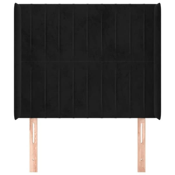Maison Exclusive - Päätylevy korvilla Musta 93x16x118/128 cm Sametti Svart