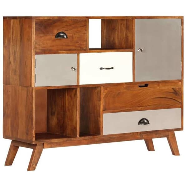 Maison Exclusive - Buffet 115x35x86 cm Solid akacietræ Mörk honungsyta