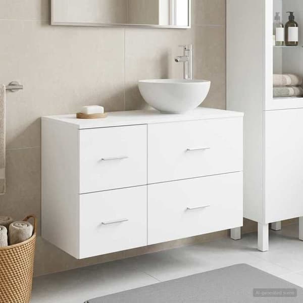 Maison Exclusive - Badmöbelset 2 delar Vit