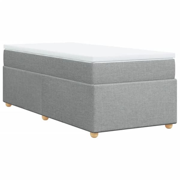 Maison Exclusive - Seng med lameller og madras Grå lys 100x200cm Stof