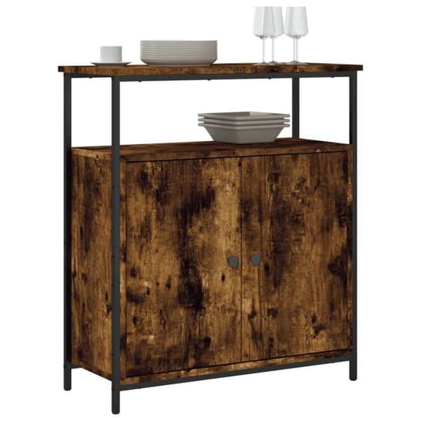 Maison Exclusive - Buffé i rökig ek 70x30x80 cm ingenjörsträ