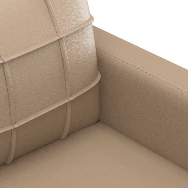Maison Exclusive - Soffa 3-sits Cappuccino 180 cm Konstläder Cappuccino