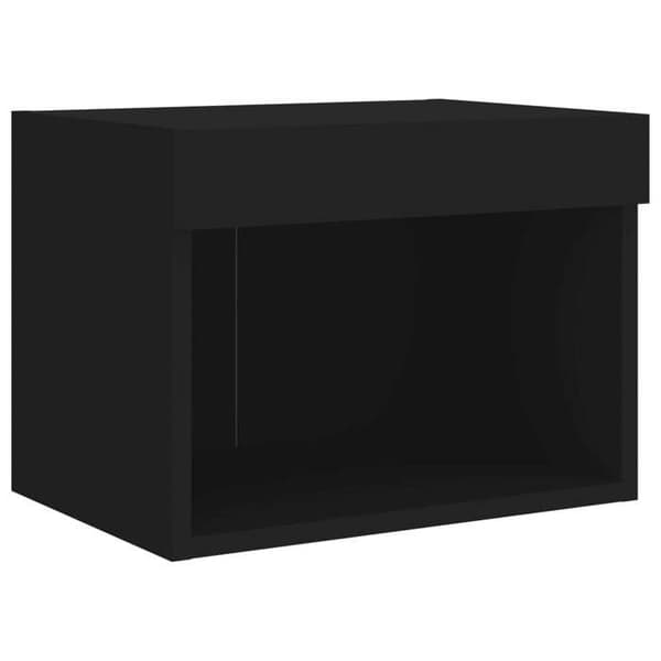 Maison Exclusive - Væghængt natbord med LED-lys sort Svart