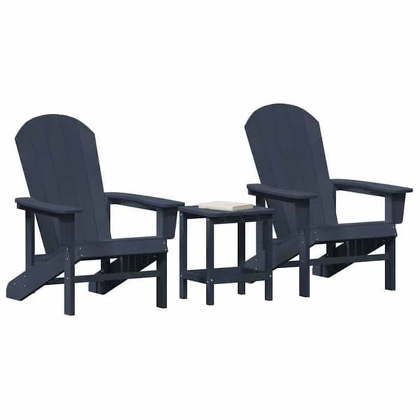Trädgårdsstol - EXKLUSIV HEM - Set med 3 delar - Polyeten - Marinblå - Väderbeständig marinblå