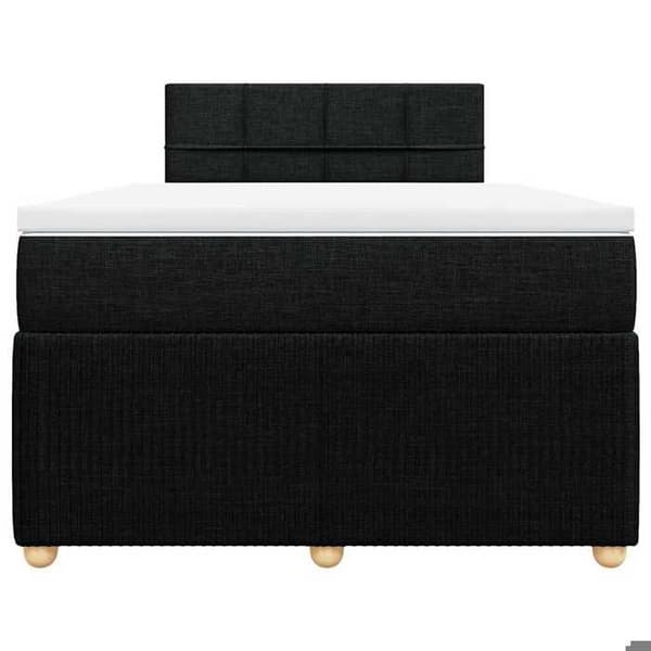 Maison Exclusive - Seng med lameller og madras Sort 120x200 cm Stof